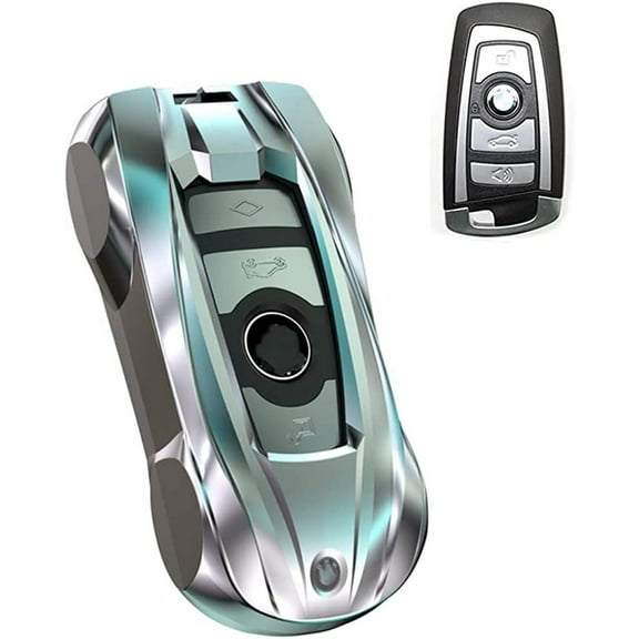 For BMW Key Fob Cover, Metal Car Key Fob Cover for BMW 2 5 6 7 Series X1 X2 X3 X5 X6 Series Key Cover with Keychain