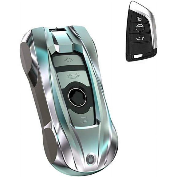 For BMW Key Fob Cover, Metal Car Key Fob Cover for BMW 2 5 6 7 Series X1 X2 X3 X5 X6 Series Key Cover with Keychain
