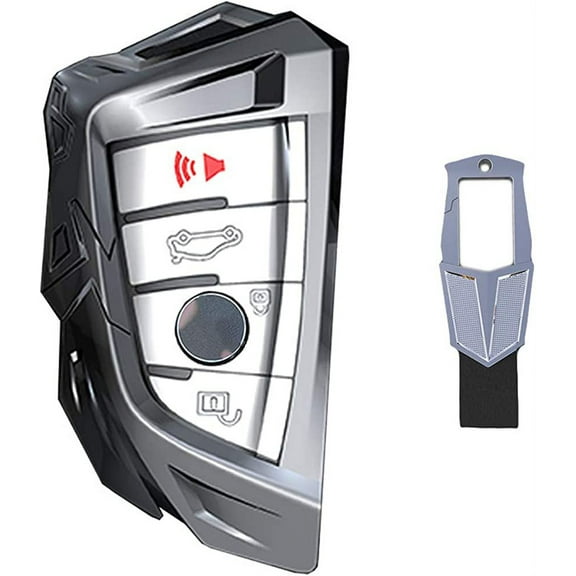 For BMW Key Fob Cover, Metal Car Key Fob Cover for BMW 2 5 6 7 Series X1 X2 X3 X5 X6 Smart Remote Key Case Key Cover with Keychain