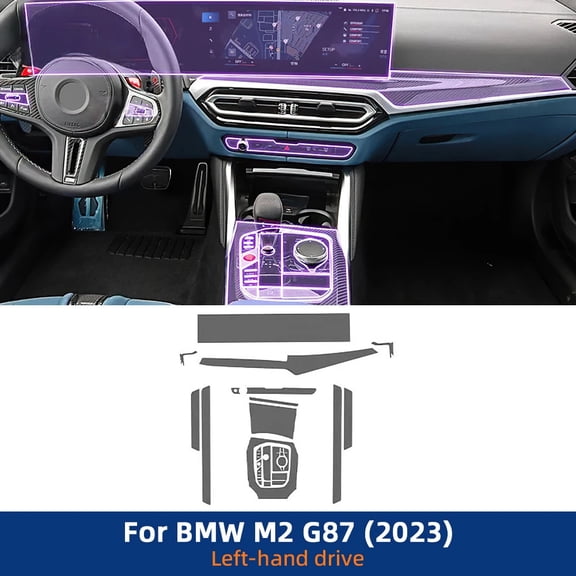 For BMW M2/M3 G87 G80 2023 Car interior Gearbox Center console transparent TPU Paint protective film Anti scratch sticker