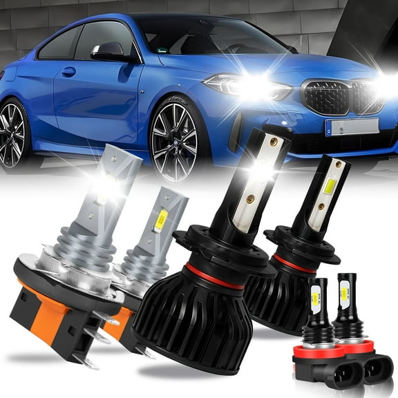 For BMW M235i xDrive(With Halogen)2015-2016 H15+H7+H11 Combo Bulbs LED Headlight Kit High Low Beam Fog light,14000LM 6pcs