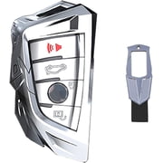 For BMW Matel Key Fob Cover Blade Shape Shell Keychain for BMW X1/X2/X3/X5/X6, 2 3 5 6 7 Series M3 M4 Smart Remote Holder sliver, B