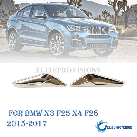 For BMW X3 F25 X4 F26 2015-2017 Left + Right Side Fender Chrome Moulding