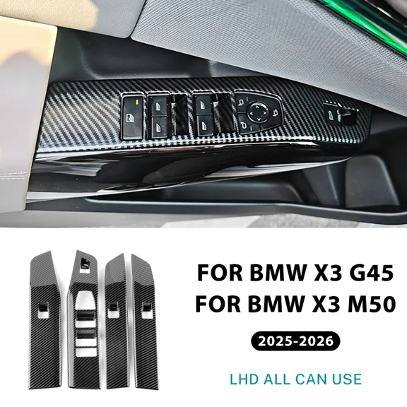 For BMW X3 G45 X3 M50 2025 Car Window Switch Lifter Panel Trim Frame Cover Interior Accessories.