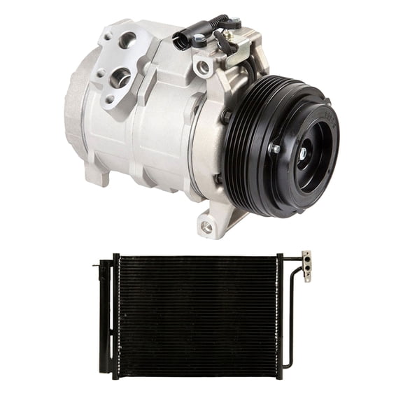 For BMW X5 2000 2001 2002 2003 AC Compressor w/ A/C Condenser & Drier - BuyAutoParts