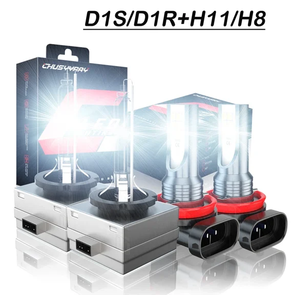 For BMW X5 2007-2017 Front LED Headlight High Low Beam LED Fog Light Bulb Qty 4