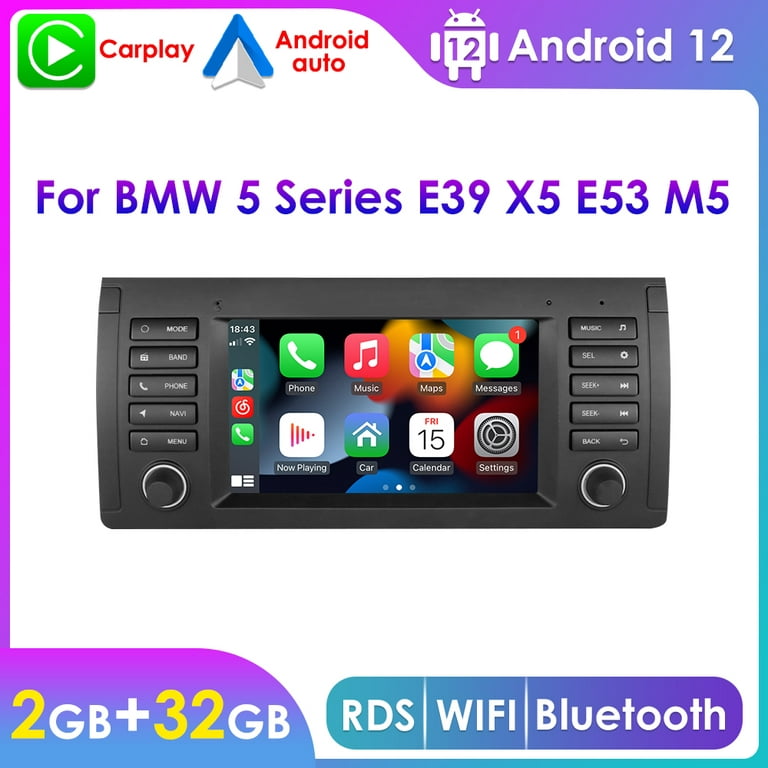 Radio navegador GPS BMW Serie 5 E39 y X5 E53 ANDROID 11  Tradetec  Procesador Quad Core 2GB RAM 32GB ROM CarPlay & Android Auto No Internet 4G  NO 4G