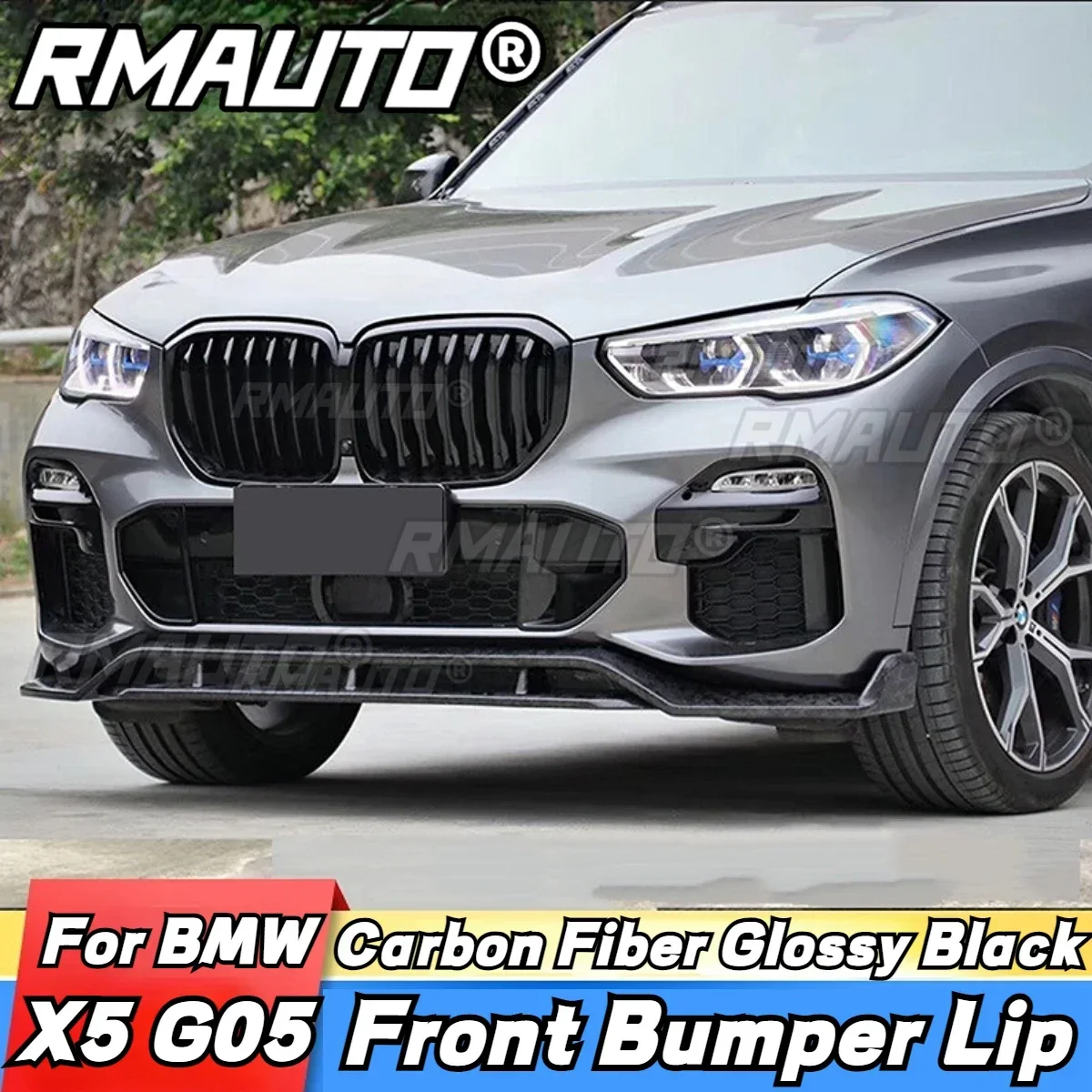 For BMW X5 G05 Car Front Bumper Lip Carbon Fiber Splitter Bumper Guard ...