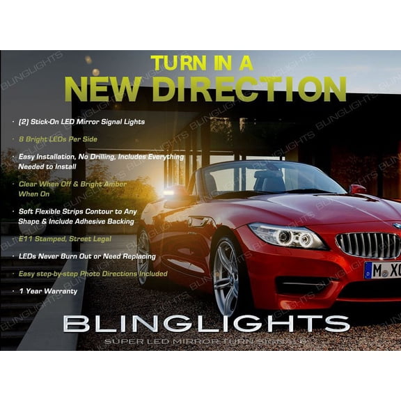 For BMW Z3 LED Side View Mirrors Turn Signal Light Blinker e36 e37 e38 Kit