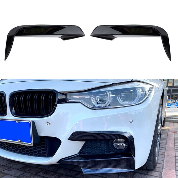 For BMW for 3 Series F30 F31 2012-19 M Sport Gloss Black Front Splitter Lip Canards