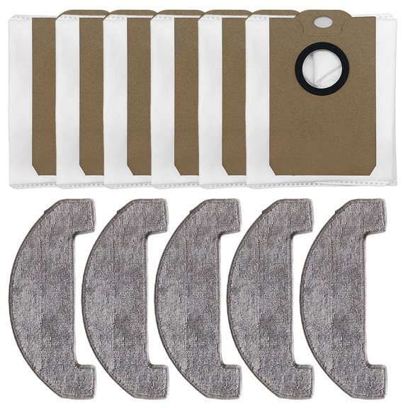 For BPMIO B15 B15 Plus Robot Vacuum Cleaner, 5 Mop Pads 6 Dust Bags