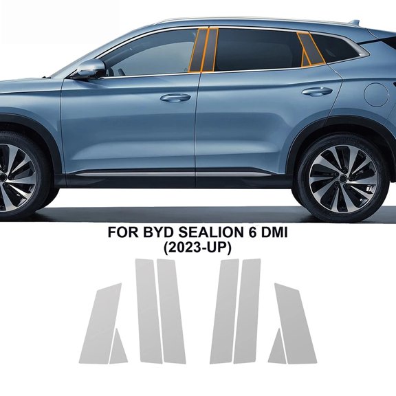 For BYD SEALION 6 DMI 2023 2024 Headlight Rearview Film B C Pillars Protection Film TPU Pre-cut Anti-scratch Repair Transparent