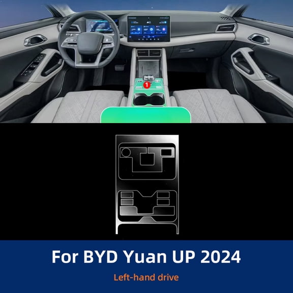 For BYD Yuan UP 2024 ATTO 2 Interior Film Transparent TPU PPF GPS Gear Panel Center Console Anti-scratch Protection Sticker.