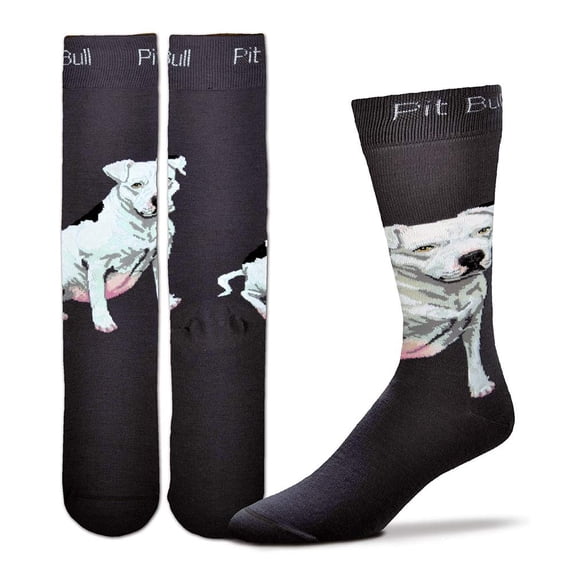 For Bare Feet Fbf Unisex-Adult Realistic Dog Breed Sock, Pit Bull Realistic, One Size