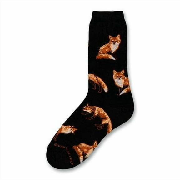 For Bare Feet Women's Fbf Originals Wildlife Novelty Sock, Red Fox, MEDIUM