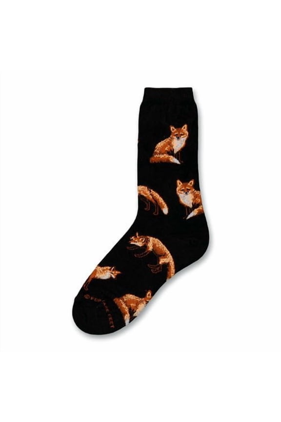For Bare Feet Women's Fbf Originals Wildlife Novelty Sock, Red Fox, MEDIUM