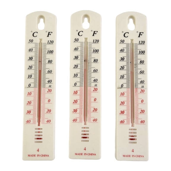 For Basement Thermometer Plastic White Dual Temperature Readings Easy To Install