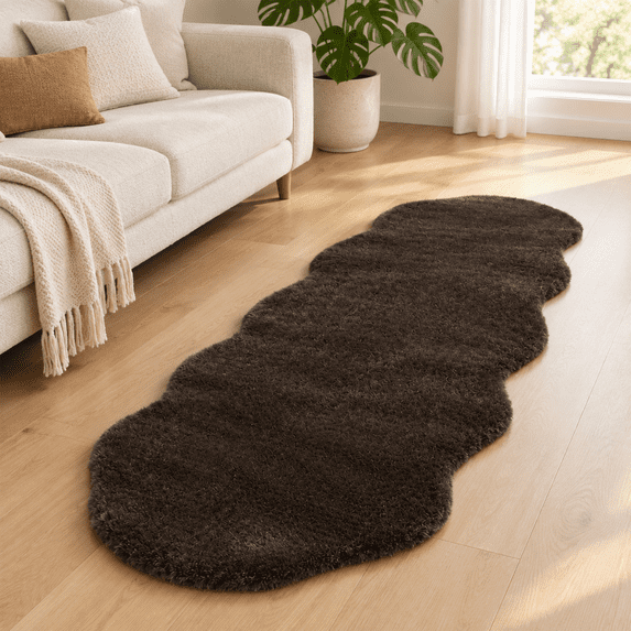 For Bedside Hallway - 2x6 Fauxskin Long Rug Fshaggy Area 18mm Thick ...
