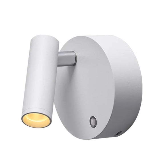 For Bedside Night Light Corridor Dimmable Wall Lamp 3W USB Recharge Wireless 340°Rotate Wall Mounted Spotlight