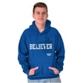 thumbnail image 1 of For Believer and Ever Religious Unisex Plus Fleece Graphic Hoodie Brisco Brands 4X, 1 of 5