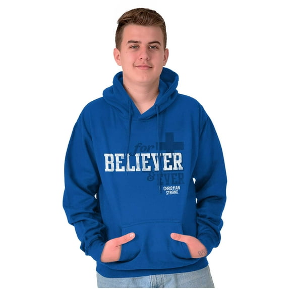 For Believer and Ever Religious Unisex Plus Fleece Graphic Hoodie Brisco Brands 4X