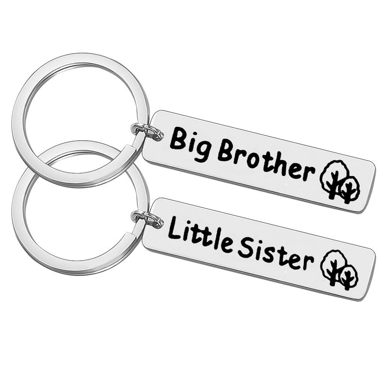 For Big Brother Little Sister Keychain Sister Brother Matching Keychain Sibling Gifts Keyring Birthday Gift for Brother Sister Little Sister Jewelry