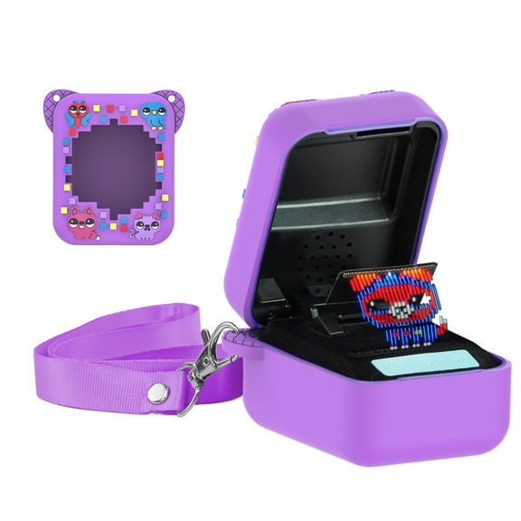 For BitzeeInteractive ToyDigital  Electronic Pet Machine Silicone Protective Case, 1 Piece, Cute Colorful Patterns（purple）