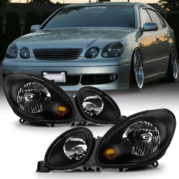 For Blk 1998-2005 Lexus GS300 GS400 GS430 Replacement Headlights Headlamps 98-05