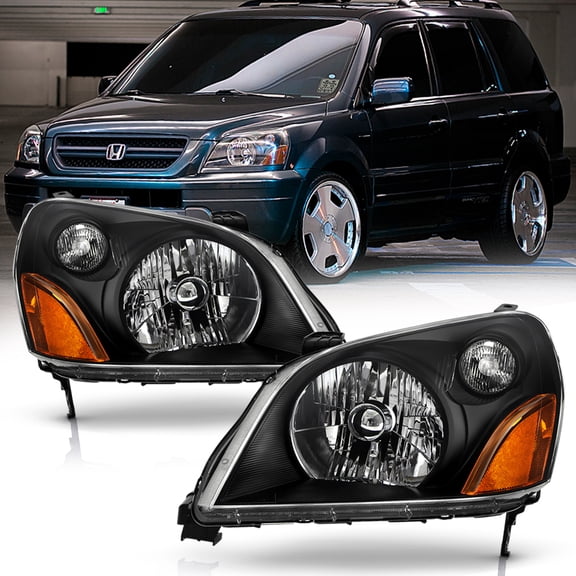 For Blk 2003-2005 Honda Pilot Replacement Headlights Headlamps 03-05 Left+Right