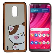 For Blu View 4 B135DL TPU Flexible Skin Cover Cell Phone Case + Tempered Glass - Cat Design