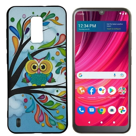 For Blu View 4 B135DL TPU Flexible Skin Cover Cell Phone Case - Owl Design