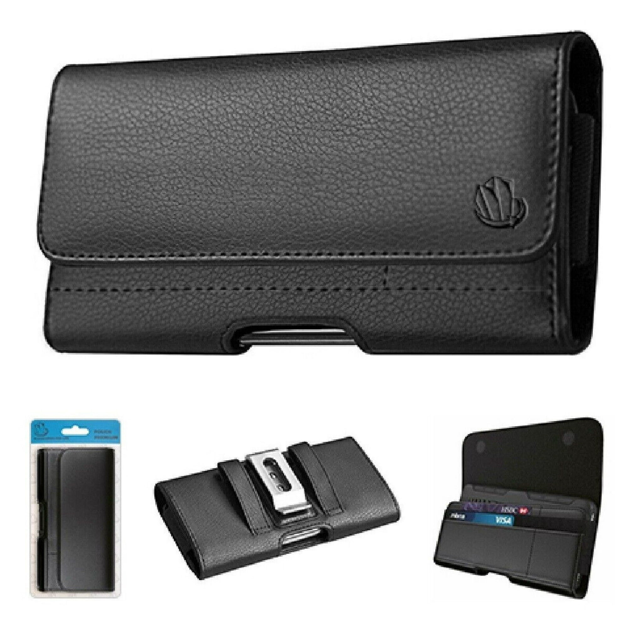 For Blu view 5 b160v Belt Clip Credit Card 7.0 Black Pouch Case Phone