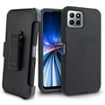 thumbnail image 1 of For Boost Celero 5G Plus (7 inch) Heavy Duty 360 Degree Holster Belt Clip Case Cover with Built in Screen - Black, 1 of 8