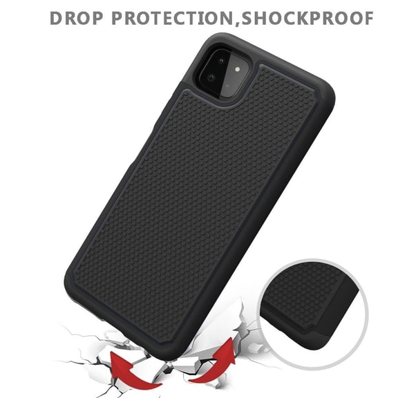 For Boost Mobile Celero 5G Textured Hybrid Shockproof Rugged Hard PC & Silicone TPU Anti-Slip Dual Layer Protective Bumper Cover ,Xpm Phone Case [Black]