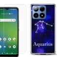 thumbnail image 1 of For Boost Mobile Summit 5G Shockproof Phone Case Cover with Tempered Glass Screen Protector, by OneToughShield - Aquarius, 1 of 2