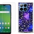 thumbnail image 1 of For Boost Mobile Summit 5G Shockproof Phone Case Cover with Tempered Glass Screen Protector, by OneToughShield - Constellations, 1 of 2