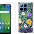 thumbnail image 1 of For Boost Mobile Summit 5G Shockproof Phone Case Cover with Tempered Glass Screen Protector, by OneToughShield - Daisy Paint, 1 of 2