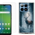 thumbnail image 1 of For Boost Mobile Summit 5G Shockproof Phone Case Cover with Tempered Glass Screen Protector, by OneToughShield - Deer Winter, 1 of 2
