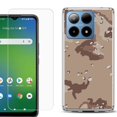 thumbnail image 1 of For Boost Mobile Summit 5G Shockproof Phone Case Cover with Tempered Glass Screen Protector, by OneToughShield - Desert Camo, 1 of 2