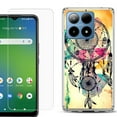 thumbnail image 1 of For Boost Mobile Summit 5G Shockproof Phone Case Cover with Tempered Glass Screen Protector, by OneToughShield - Dream Catcher Color, 1 of 2