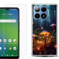 thumbnail image 1 of For Boost Mobile Summit 5G Shockproof Phone Case Cover with Tempered Glass Screen Protector, by OneToughShield - Fireflies Mushroom, 1 of 2