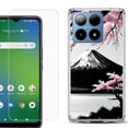 thumbnail image 1 of For Boost Mobile Summit 5G Shockproof Phone Case Cover with Tempered Glass Screen Protector, by OneToughShield - Fuji Sakura, 1 of 2