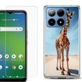 thumbnail image 1 of For Boost Mobile Summit 5G Shockproof Phone Case Cover with Tempered Glass Screen Protector, by OneToughShield - Giraffe, 1 of 2
