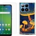 thumbnail image 1 of For Boost Mobile Summit 5G Shockproof Phone Case Cover with Tempered Glass Screen Protector, by OneToughShield - Glowing Mushroom, 1 of 2