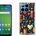 thumbnail image 1 of For Boost Mobile Summit 5G Shockproof Phone Case Cover with Tempered Glass Screen Protector, by OneToughShield - Hearts n Arrows, 1 of 2