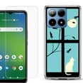 thumbnail image 1 of For Boost Mobile Summit 5G Shockproof Phone Case Cover with Tempered Glass Screen Protector, by OneToughShield - Moon/Cat, 1 of 2