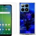 thumbnail image 1 of For Boost Mobile Summit 5G Shockproof Phone Case Cover with Tempered Glass Screen Protector, by OneToughShield - Night Tree, 1 of 2