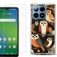 thumbnail image 1 of For Boost Mobile Summit 5G Shockproof Phone Case Cover with Tempered Glass Screen Protector, by OneToughShield - Owl Mix, 1 of 2