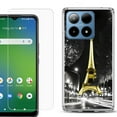 thumbnail image 1 of For Boost Mobile Summit 5G Shockproof Phone Case Cover with Tempered Glass Screen Protector, by OneToughShield - Paris Night, 1 of 2