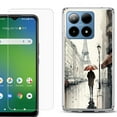 thumbnail image 1 of For Boost Mobile Summit 5G Shockproof Phone Case Cover with Tempered Glass Screen Protector, by OneToughShield - Paris in the Rain, 1 of 2